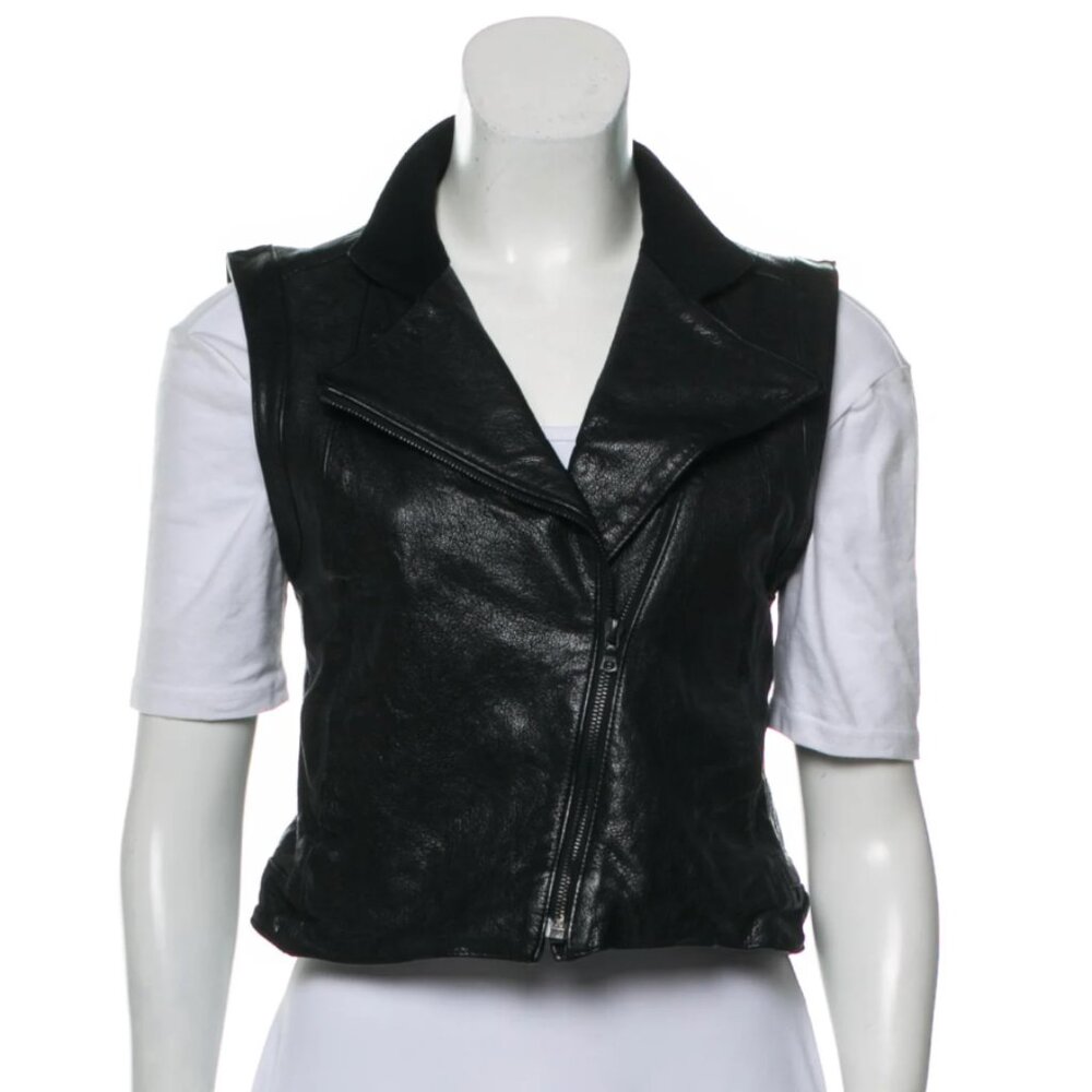 Rag & Bone Leather Moto Vest Size 6 SM/MED